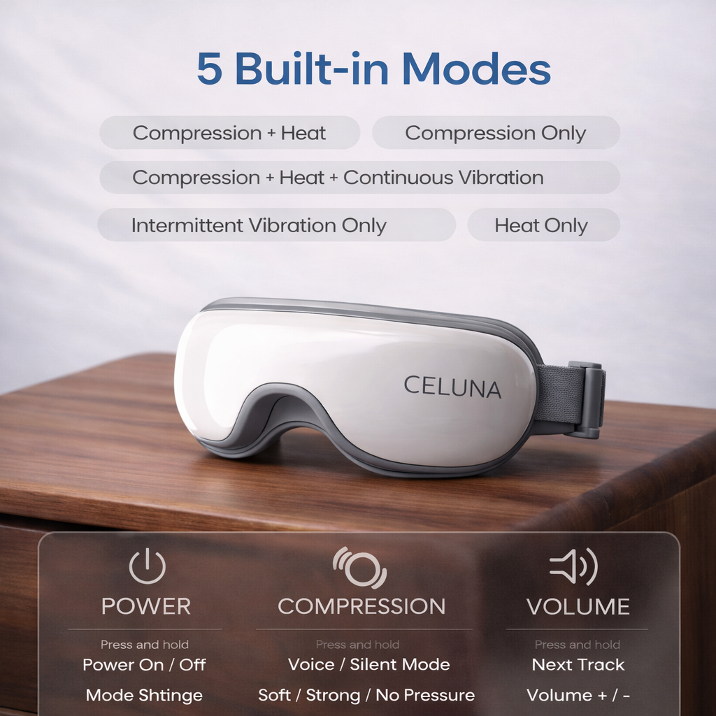 Bluetooth Heated Eye Massager Mask